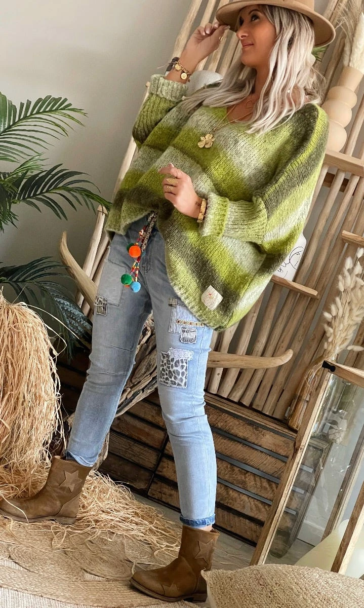 Pull Romain Oversize Kaki 4 Pull Romain Oversize Kaki – Image 2