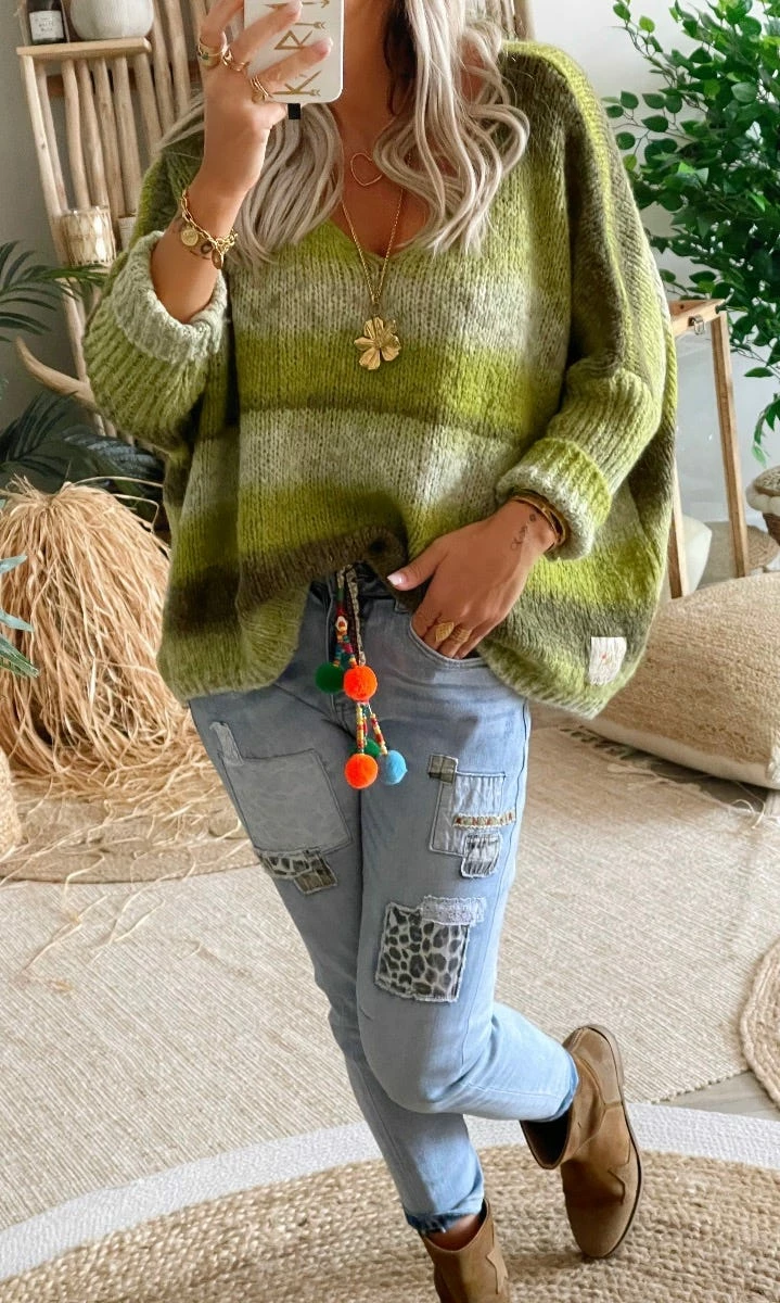 Pull Romain Oversize Kaki 3 Pull Romain Oversize Kaki