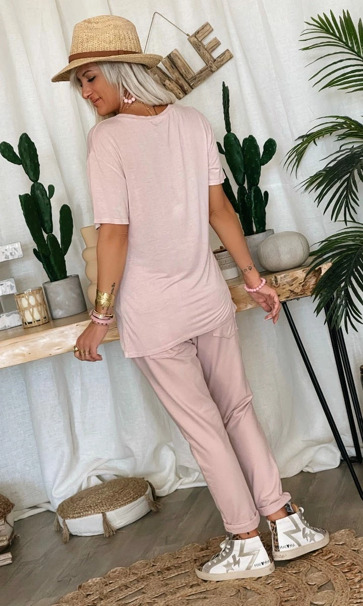 T-Shirt Basic Rose Clair 8 T-Shirt Basic Rose Clair – Image 6