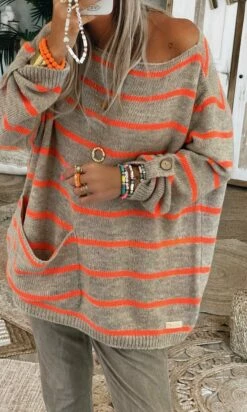 Pull Mika Oversize Taupe Marinière Orange Fluo -Vêtements Soldes 2024 17f3a322 ea9a 4774 b1ab 17597ddb2860