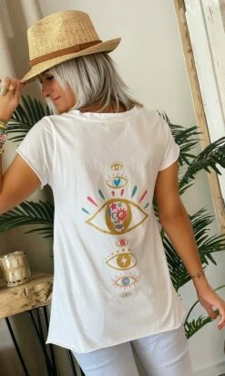 T-Shirt Elio MC Blanc Many Eyes