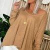 T-Shirt Gabin ML Loose Lin Camel