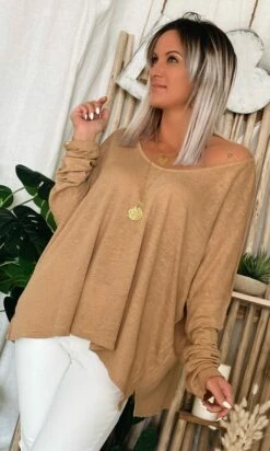 T-Shirt Gabin ML Loose Lin Camel