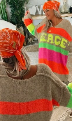 Pull Damien Oversize Taupe Peace Multicolor -Vêtements Soldes 2024 41d00a17 0591 4fbc 87fa cf28b0f3747c