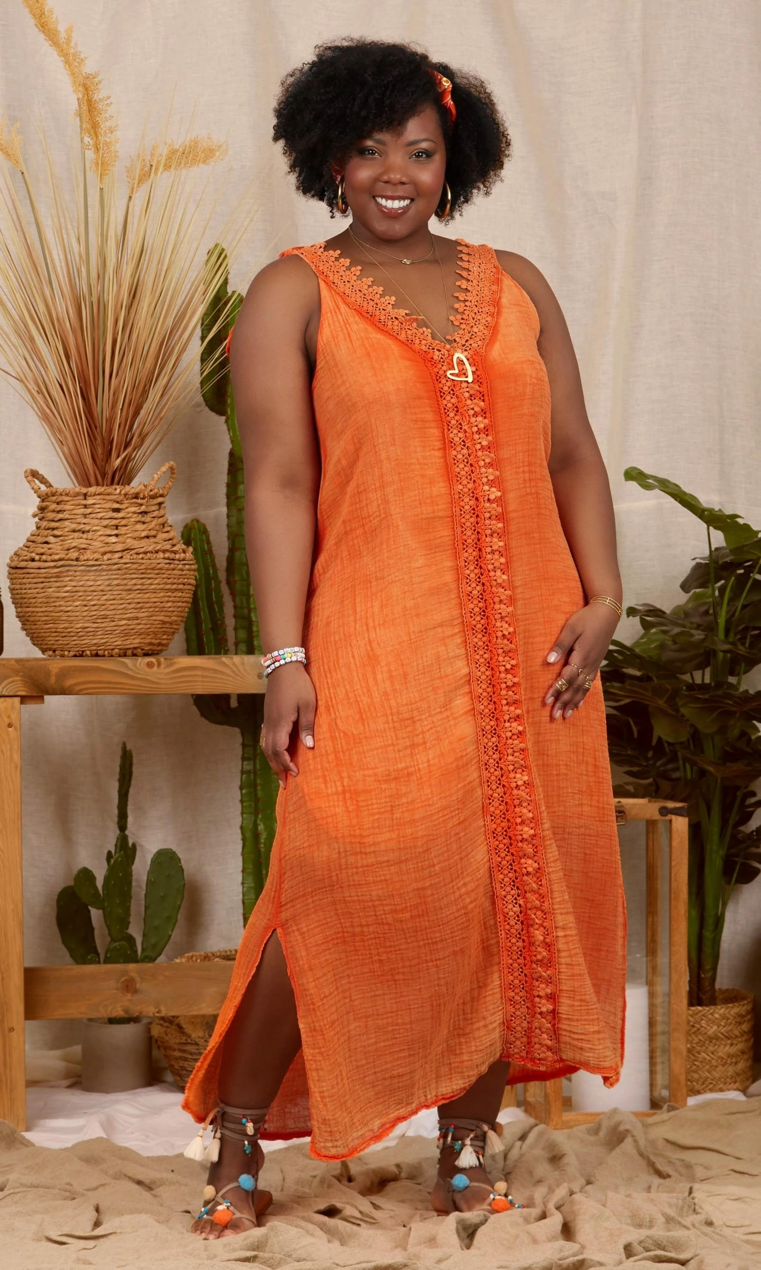 Robe Shannah Orange 5 Robe Shannah Orange – Image 3