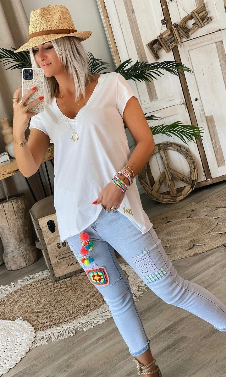 T-Shirt Elio MC Blanc Many Eyes 4 T-Shirt Elio MC Blanc Many Eyes – Image 2