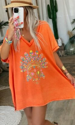 T-Shirt Iloé Oversize Orange Pluma Skull -Vêtements Soldes 2024 68054dce 4474 4264 8f9b 21abec352859