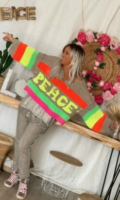 Pull Court Damien Oversize Taupe Peace Multicolor -Vêtements Soldes 2024 69d4e169 6b16 45e4 b8a2 fc0768a8ae83