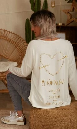 Pull Jango Blanc Cassé Love Cupidon Or