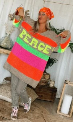 Pull Damien Oversize Taupe Peace Multicolor -Vêtements Soldes 2024 7c1d098e 1d33 4c54 97e8 88b83b3642d2