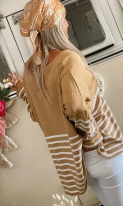 Pull Marius Oversize Camel Marinière Blanc -Vêtements Soldes 2024 8b0cef78 9a49 4afb 8227 152d0f449adf