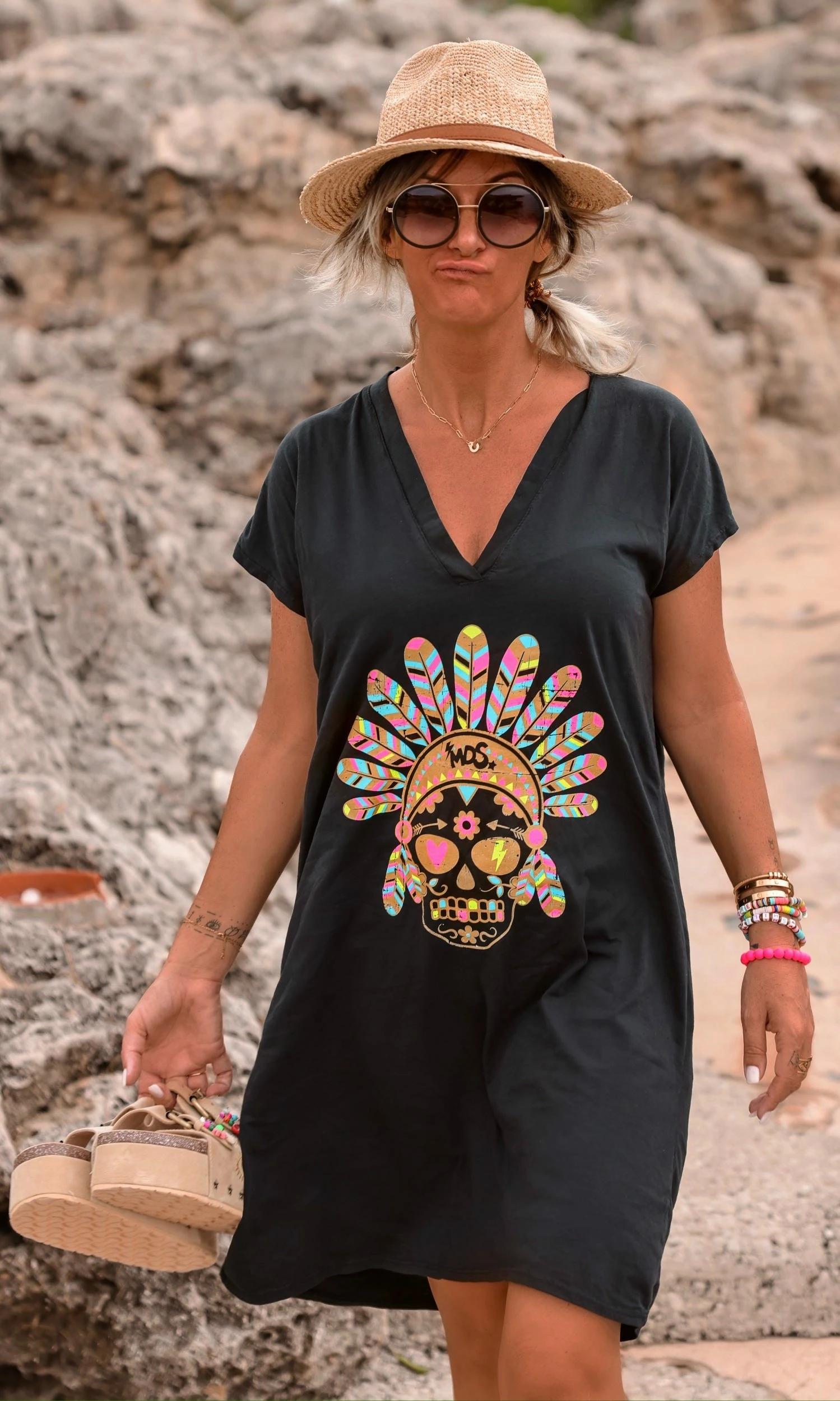 Petite Robe Isadora Noir Pluma Skull Multicolor 4 Petite Robe Isadora Noir Pluma Skull Multicolor – Image 2