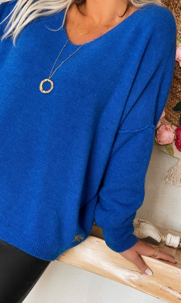 Pull Braxton Oversize Bleu Electrique 3 Pull Braxton Oversize Bleu Electrique