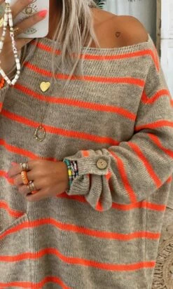 Pull Mika Oversize Taupe Marinière Orange Fluo -Vêtements Soldes 2024 b99f2dda 8e6a 43fb 9a9f bc6906d55d0d