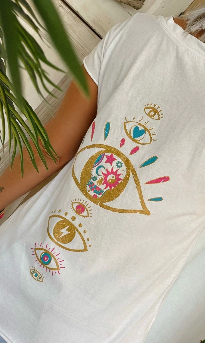 T-Shirt Elio MC Blanc Many Eyes 5 T-Shirt Elio MC Blanc Many Eyes – Image 3