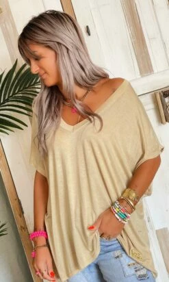 T-Shirt Basic Oversize Camel