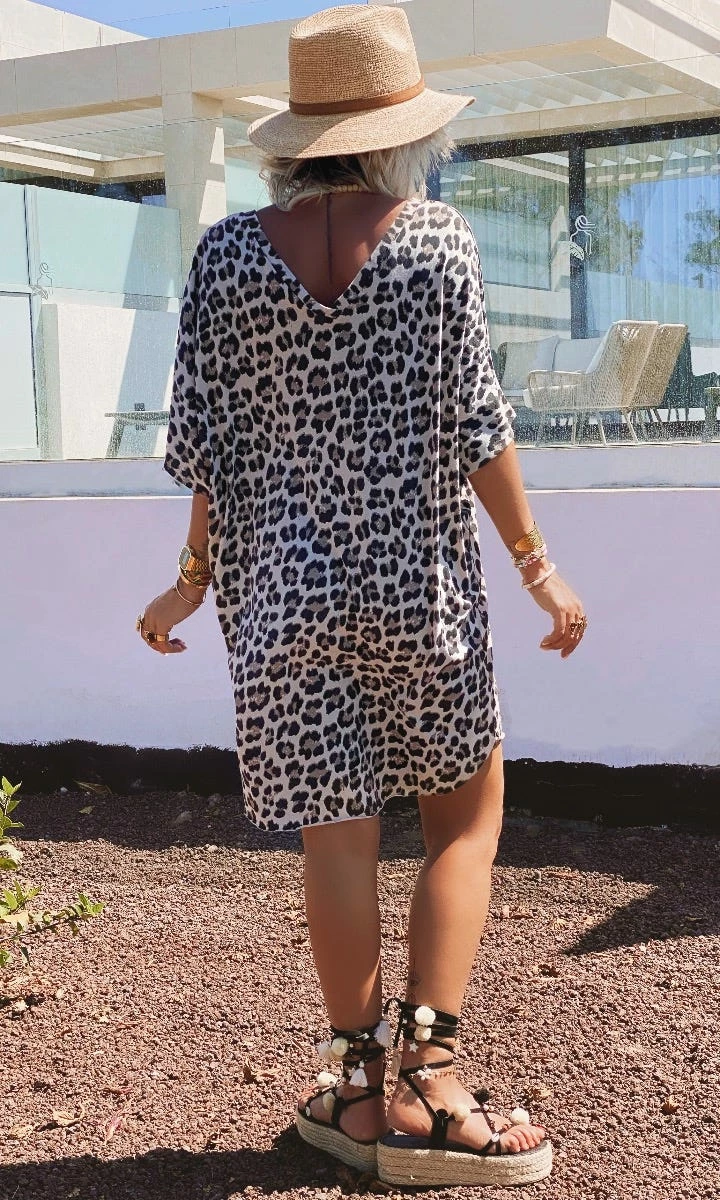 Petite Robe Farah Oversize Ultra-Light Beige Léopard 3 Petite Robe Farah Oversize Ultra-Light Beige Léopard