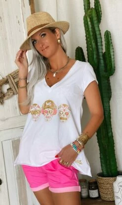 T-Shirt Elio MC Blanc Street Skulls