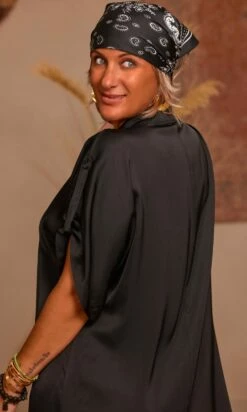 Robe Valène Satin Noir