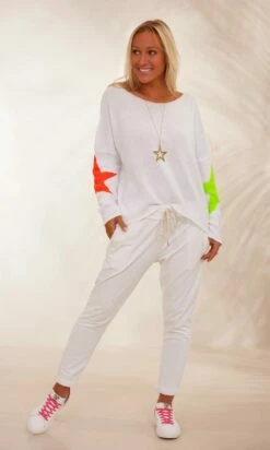 Pull Austin Blanc Star Multicolor