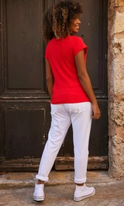 T-Shirt Magda Rouge Karma Blanc