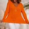 Pull Basic Col V Orange -Vêtements Soldes 2024 facetune 05 12 2023 16 27 11