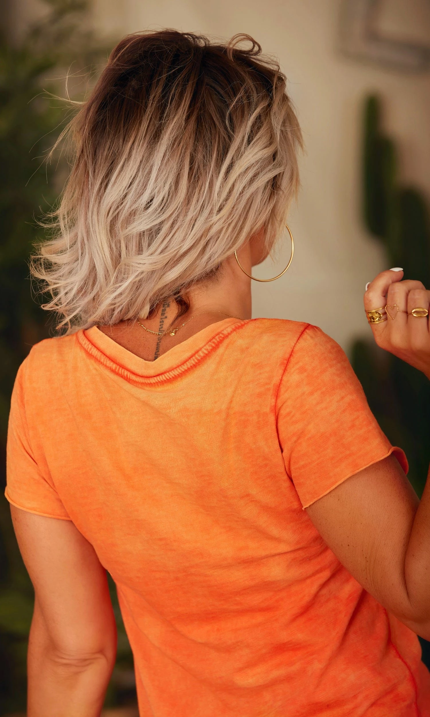 T-Shirt Magda Orange Love Rose Fluo 8 T-Shirt Magda Orange Love Rose Fluo – Image 6