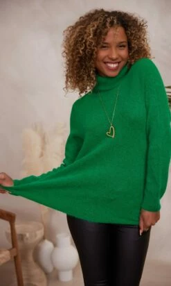 Pull Basic Col Roulé Vert Brésil -Vêtements Soldes 2024 facetune 06 12 2023 12 05 51