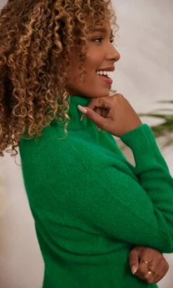 Pull Basic Col Roulé Vert Brésil -Vêtements Soldes 2024 facetune 06 12 2023 12 12 19