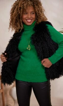 Pull Basic Col Roulé Vert Brésil -Vêtements Soldes 2024 facetune 06 12 2023 12 17 53