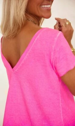 T-Shirt Quentin MC Rose Fluo