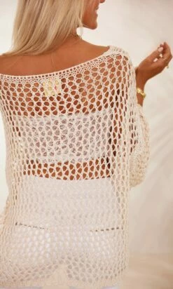 Pull Phill Beige Maille Filet Star Or