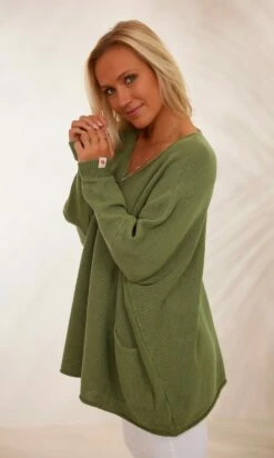 Pull Nestor Petite Maille Kaki -Vêtements Soldes 2024 facetune 07 02 2024 16 45 02