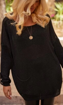 Pull Mika Oversize Noir Irisé -Vêtements Soldes 2024 facetune 07 10 2023 10 29 50
