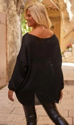 Pull Mika Oversize Noir Irisé -Vêtements Soldes 2024 facetune 07 10 2023 10 33 28