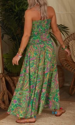 Jupon Ayron Vert Brésil Cachemire Flower