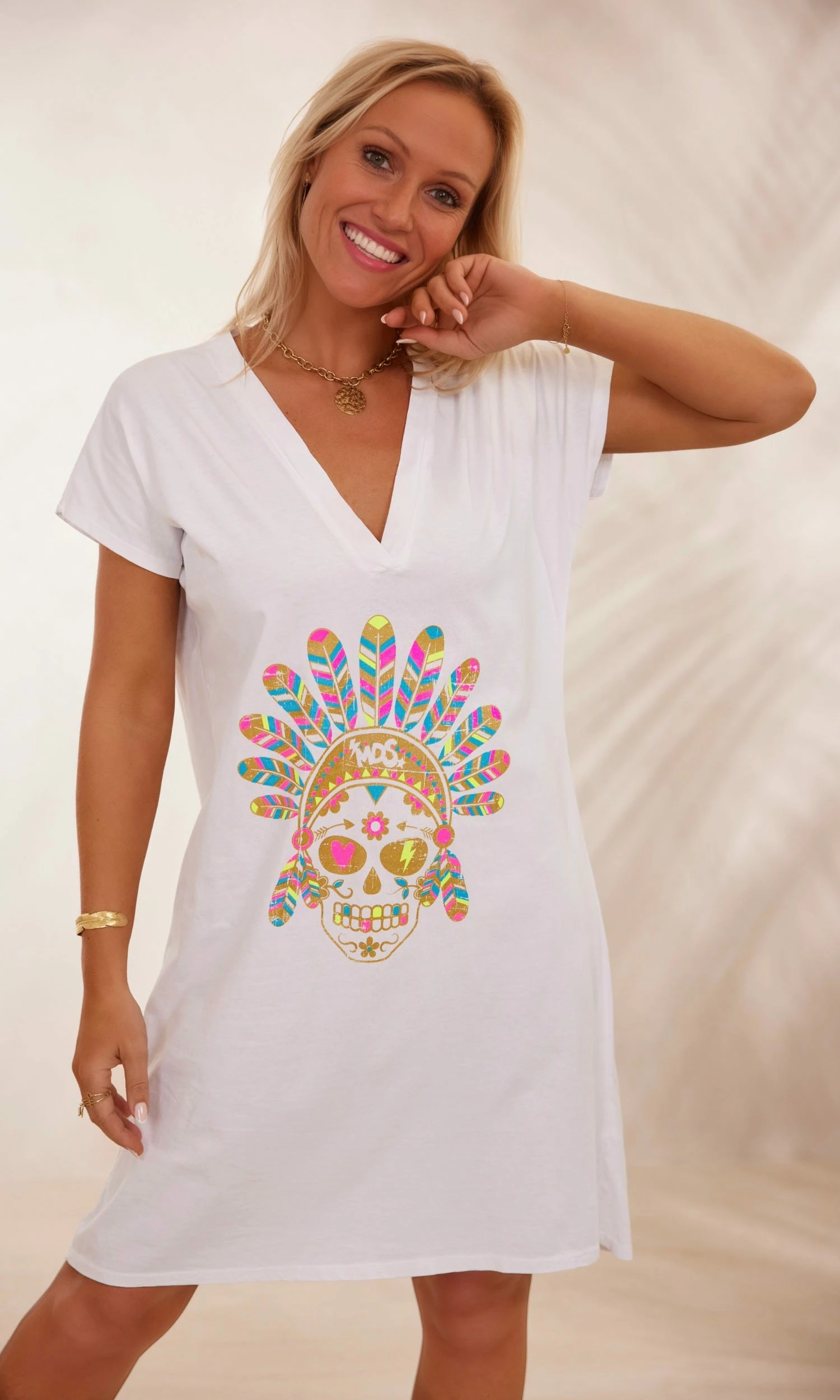 Petite Robe Isadora Blanc Pluma Skull Multicolor 4 Petite Robe Isadora Blanc Pluma Skull Multicolor – Image 2