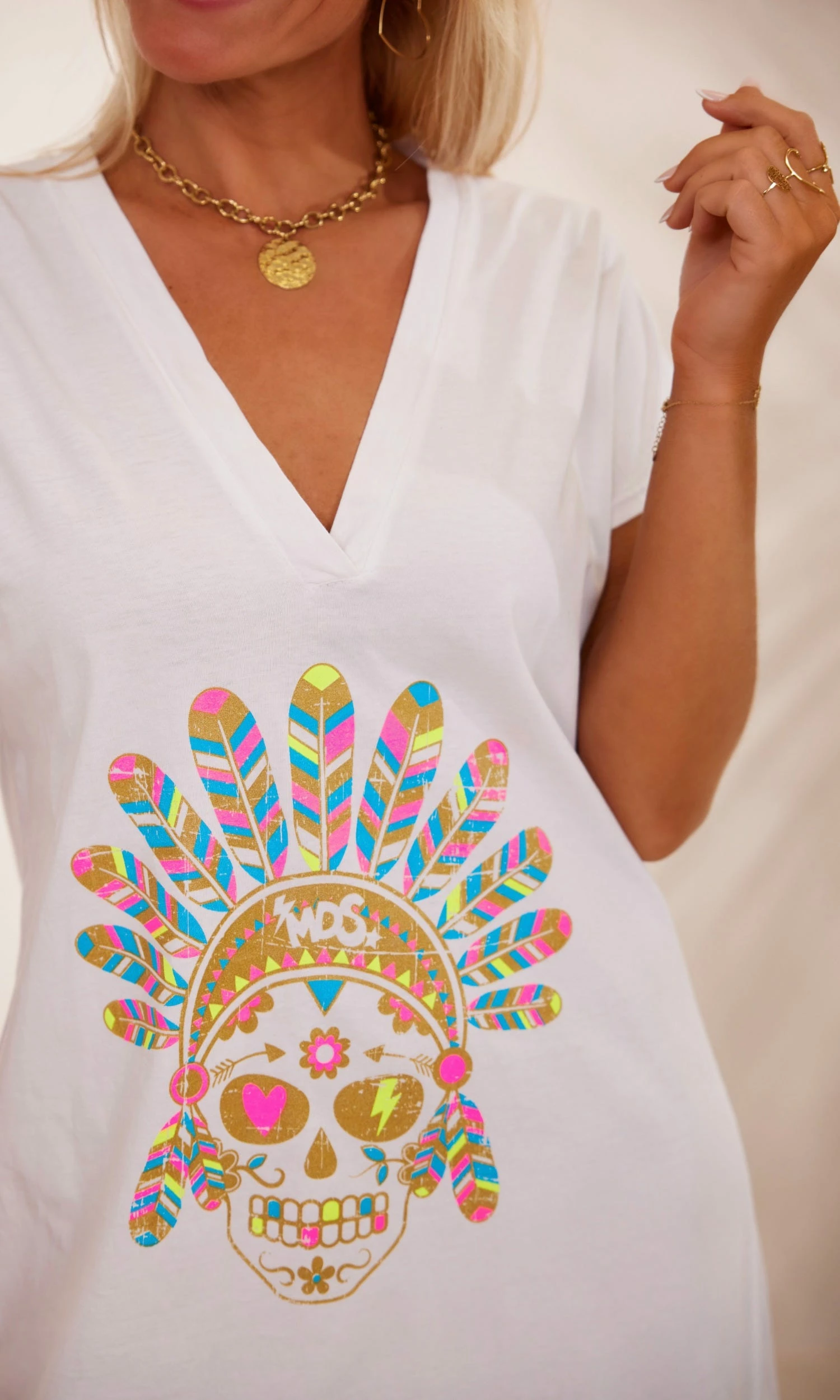 Petite Robe Isadora Blanc Pluma Skull Multicolor 6 Petite Robe Isadora Blanc Pluma Skull Multicolor – Image 4