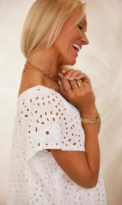 Robe Tess Broderie Blanc