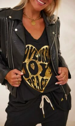 T-Shirt Elio MC Noir Heart Joy Or