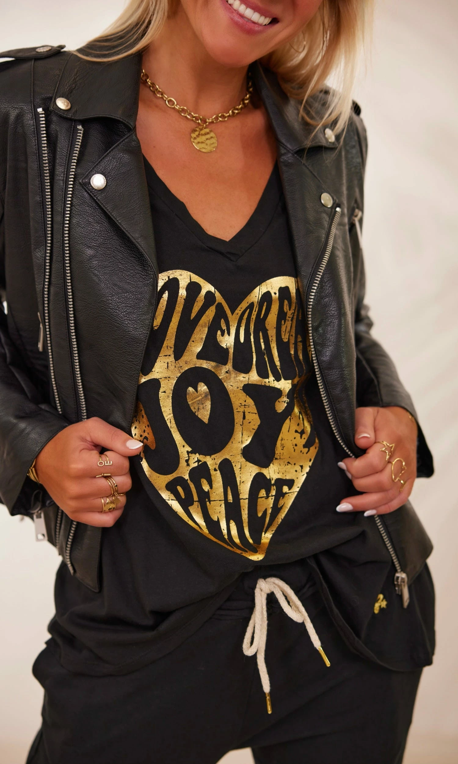 T-Shirt Elio MC Noir Heart Joy Or 3 T-Shirt Elio MC Noir Heart Joy Or