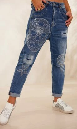 Jean's Brian Used Denim Strass Skull -Vêtements Soldes 2024 facetune 08 02 2024 16 02 19