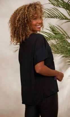 T-Shirt Solene Oversize Noir Cactus Skull