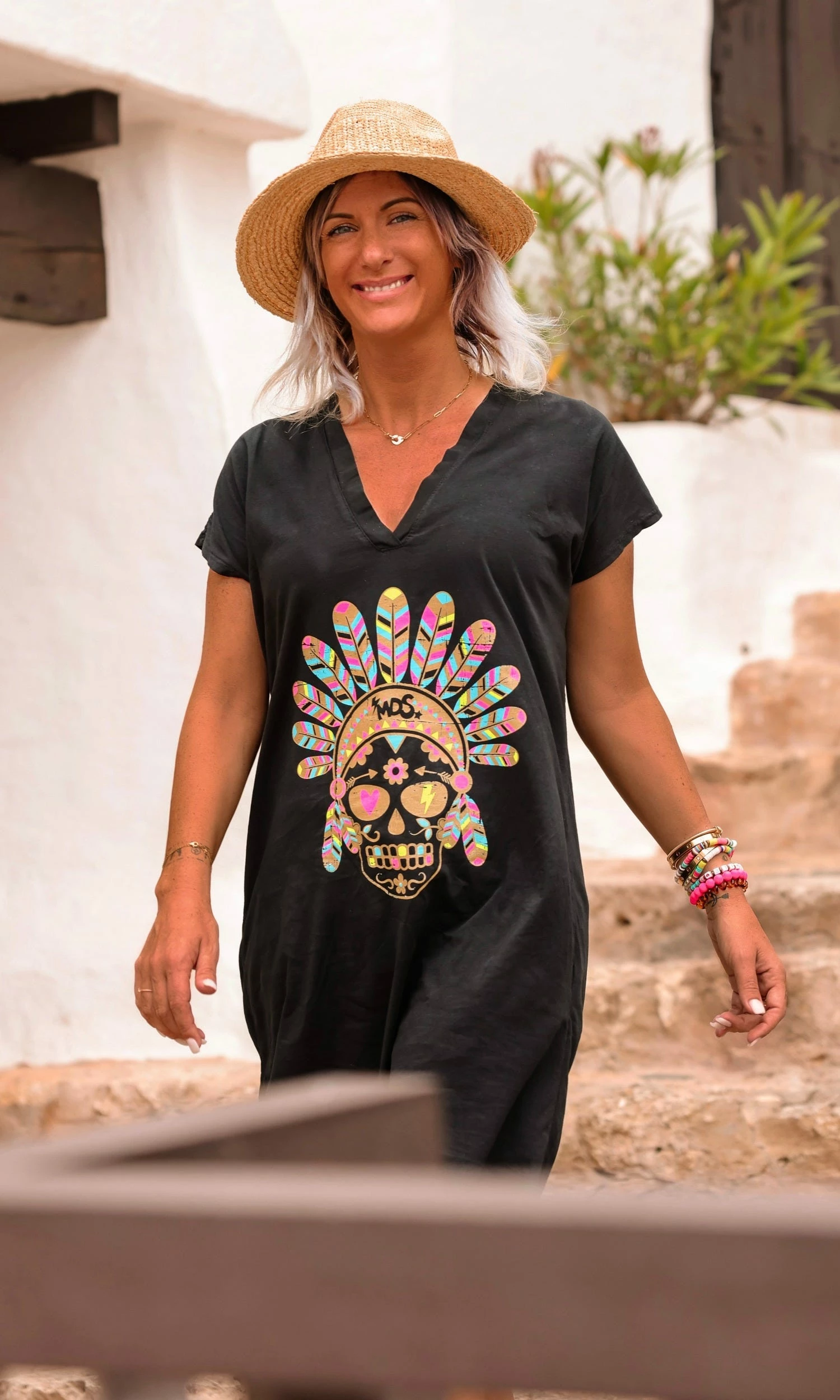 Petite Robe Isadora Noir Pluma Skull Multicolor 5 Petite Robe Isadora Noir Pluma Skull Multicolor – Image 3