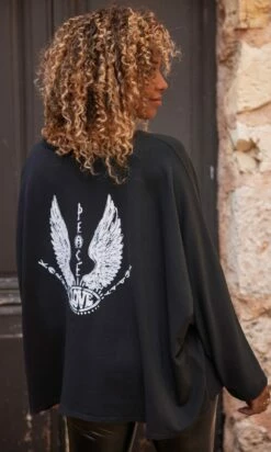 Sweat Fin Logan Noir Angel Love Blanc