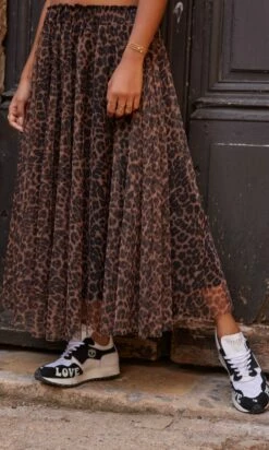 Jupon Olympe Camel Léopard