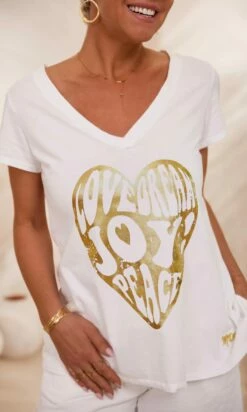 T-Shirt Elio MC Blanc Heart Joy Or -Vêtements Soldes 2024 facetune 13 02 2024 14 42 57