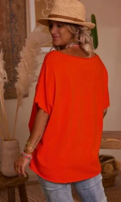 T-Shirt Solene Oversize Orange Peace Rose Fluo -Vêtements Soldes 2024 facetune 13 07 2023 12 55 48