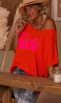 T-Shirt Solene Oversize Orange Peace Rose Fluo -Vêtements Soldes 2024 facetune 13 07 2023 13 01 05