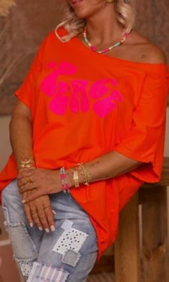 T-Shirt Solene Oversize Orange Peace Rose Fluo -Vêtements Soldes 2024 facetune 13 07 2023 22 33 45